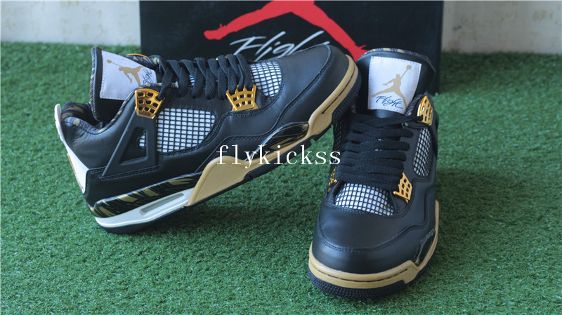 Authentic Air Jordan 4 Black Gold